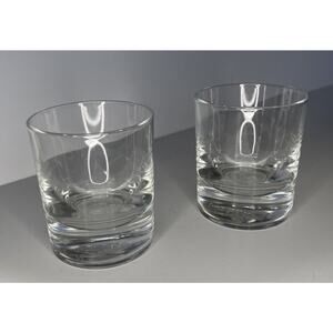 TWO Crown Royal Heavy Bottom Lowball Whiskey Glasses Made In Italy